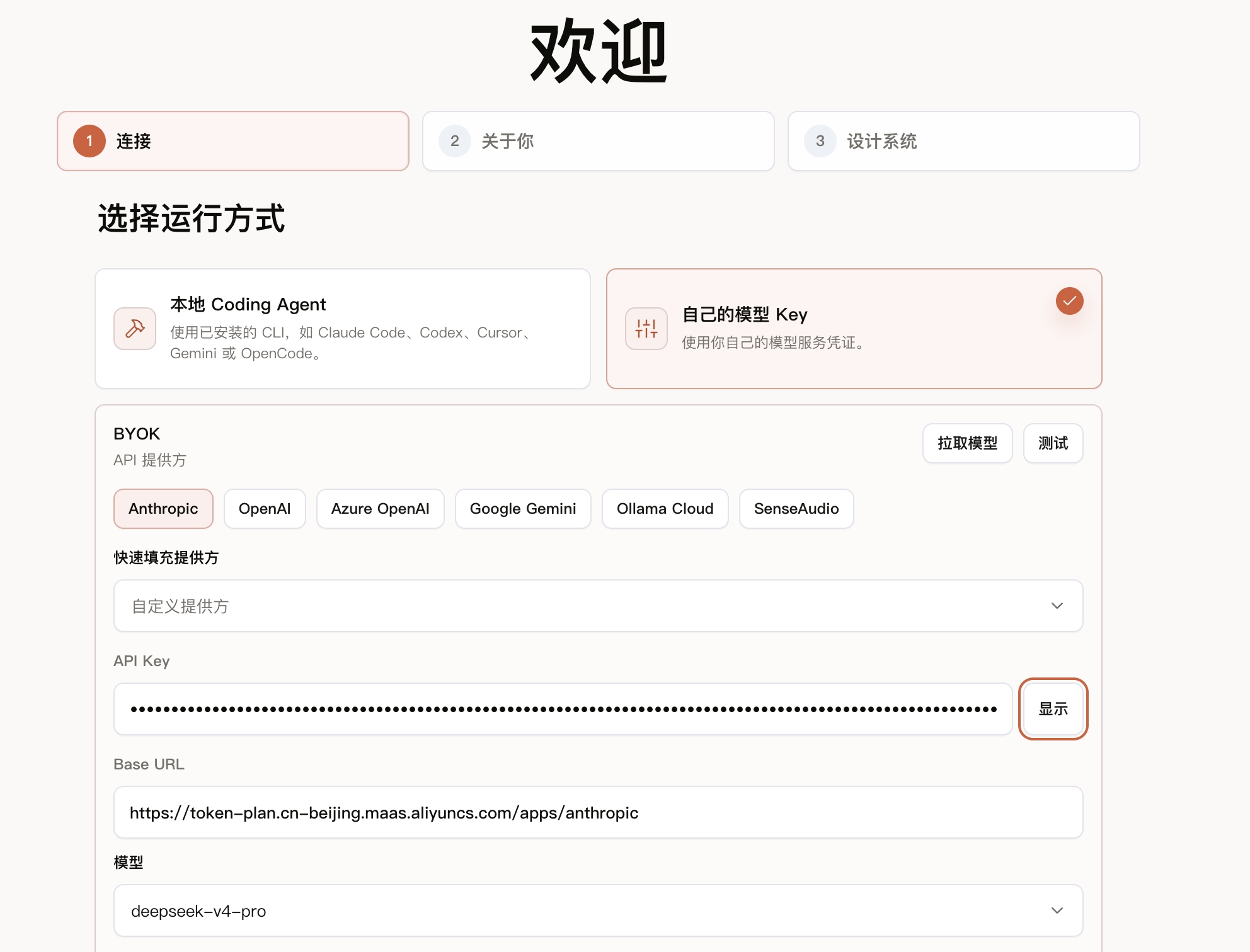 使用 token-plan 配置自己的模型 Key